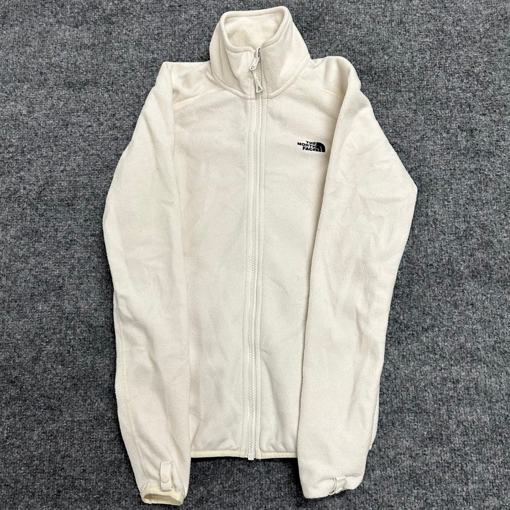 The North Face Jacket Womens XS Cream Full Zip TKA 100 Fleece Slim Lightweight